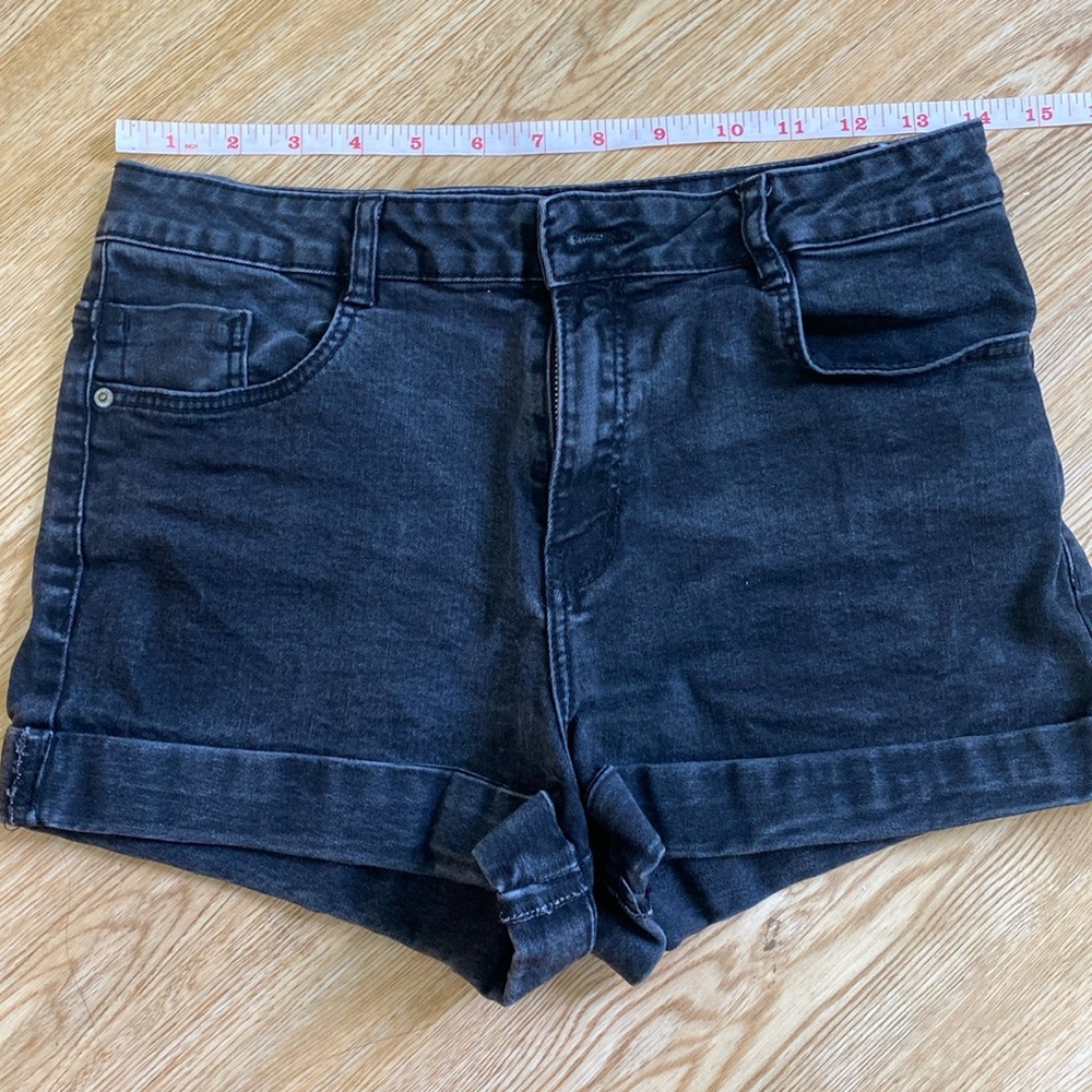 Trafuluc by zara black denim shorts